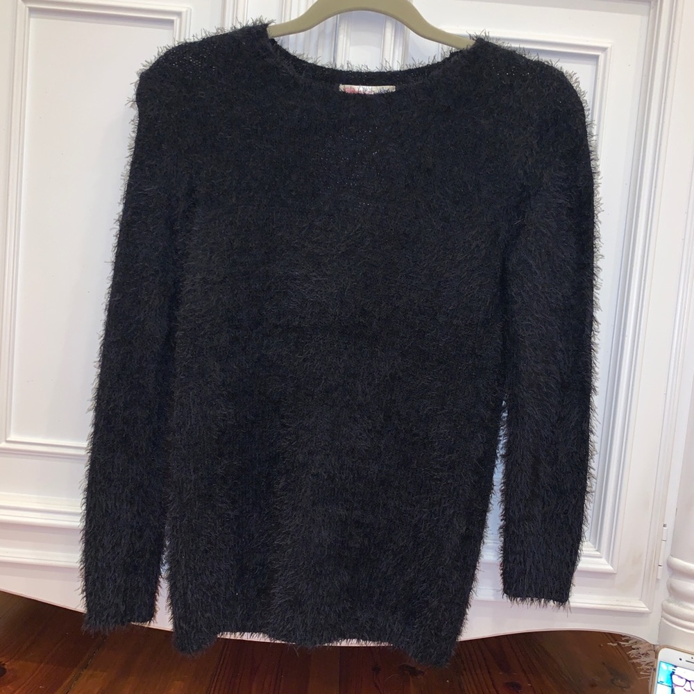 NWT black fuzzy sweater